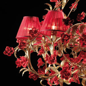Tiziano LFM/R/06-08-12 red gold ivory with lampshade detail